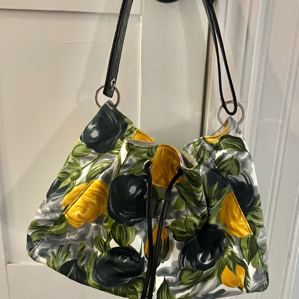 Kate Spade Black and Yellow Floral Shoulder Bag